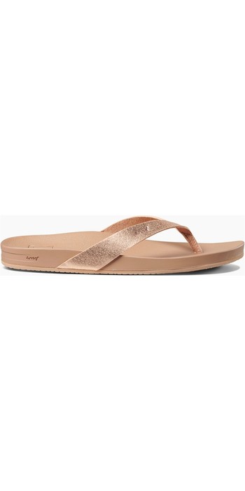 reef rose gold flip flops