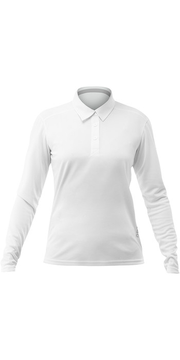 white long sleeve polo top