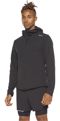 2021 2XU Mens Aero Jacket MR6537a - Black / Silver Reflective