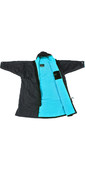 2021 Dryrobe Advance Long Sleeve Premium Waterproof Change Robe / Poncho DR104 - Black / Blue