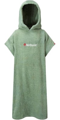 2023 Northcore Kids Beach Basha Hooded Towel Changing Robe / Poncho NOCO24D - Green