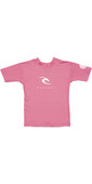 2021 Rip Curl Grom Boys Corp Short Sleeve UV Rash Vest WLY3DO - Pink