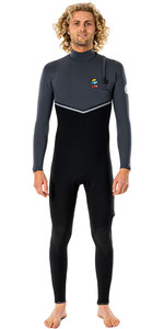2022 Rip Curl Mens Flashbomb Search 4/3mm Zip Free Wetsuit WSM9BF - Charcoal