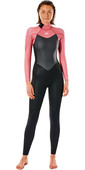 2021 Rip Curl Womens Omega 4/3mm Back Zip Wetsuit WSM9CW - Dusty Rose