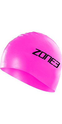 2024 Zone3 Silicone Swim Cap SA18SCAP - Hi-Vis Pink