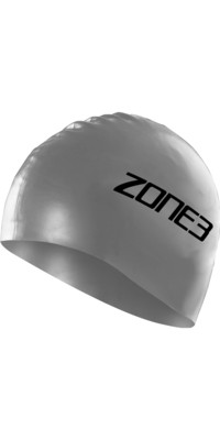 2024 Zone3 Silicone Swim Cap SA18SCAP - Silver
