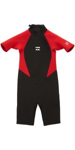 2022 Billabong Toddler Intruder 2mm Back Zip Shorty Wetsuit Z42T91 - Red