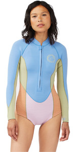 2022 Billabong Womens Salty Dayz 2mm Long Sleeve Spring Shorty Wetsuit C42G53 - Surfside Multi
