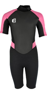 2022 Gul Junior G-Force 3mm Back Zip Shorty Wetsuit GF3308-B7 - Black / Pink