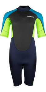 2022 Gul Junior Response 3/2mm Shorty Wetsuit  RE3322-C1 - Navy / Lime