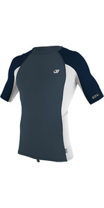 2022 O'Neill Mens Premium Skins Short Sleeve Rash Vest 4169B - Cadet Blue / White / Abyss