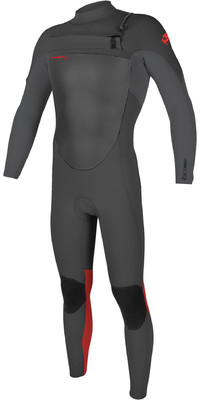 2023 O'Neill Youth Epic 4/3mm Chest Zip GBS Wetsuit 5358 - Graphite / Smoke / Red