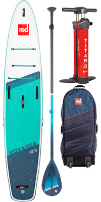 Red Paddle Co 12'0 Voyager Stand Up Paddle Board, Bag, Pump, Paddle & Leash - Hybrid Tough Package