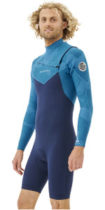 2022 Rip Curl Mens Dawn Patrol ECO 2mm Long Sleeve Shorty Wetsuit WSP9HV - Blue