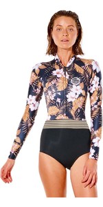 2022 Rip Curl Womens G-Bomb 1mm Long Sleeve High Cut Shorty Wetsuit 111WSP - Black / Gold