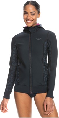 2023 Roxy Womens Swell Series 1mm Hooded Wetsuit Paddle Jacket ERJW803027 -Black