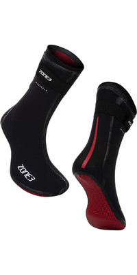 2024 Zone3 Neoprene Heat-Tech Warmth Socks NA18UHTS101 - Black / Red