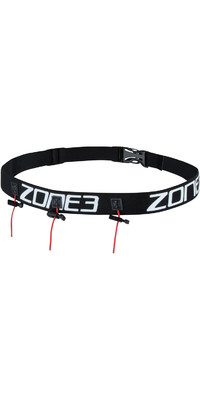 2024 Zone3 Ultimate Race Number Belt With Gel Loops RA18RBGL112 - Black / Red