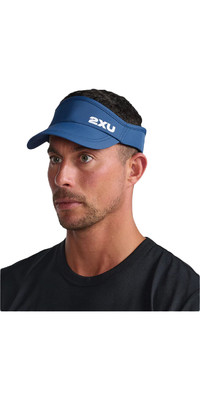 2023 2XU Run Visor UQ5686f - Moonlight / White