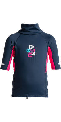 2023 C-Skins Junior Rash X Short Sleeve Rash Vest C-LYSSJ - Slate / Magenta