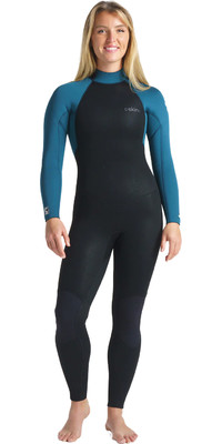 2023 C-Skins Womens Surflite 5/4/3mm Back Zip Wetsuit C-SL54WBZ - Black / Blue Marine / White