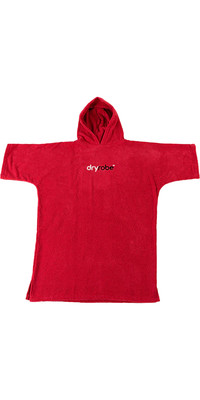 2024 Dryrobe Junior Organic Cotton Hooded Towel Change Robe V3 V3OCT - Red