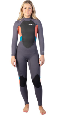 2023 Gul Womens Response 3/2mm Back Zip Wetsuit RE1319-C1 - Grey / Coral