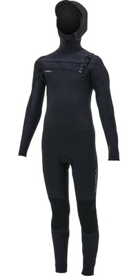 2024 O'Neill Youth Hyperfreak+ 5/4mm Chest Zip GBS Hooded Wetsuit 5352 - Black