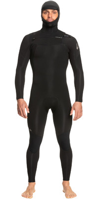 2023 Quiksilver Mens Everyday Sessions 5/4/3mm Chest Zip Hooded Wetsuit EQYW203032 - Black