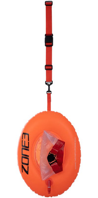 2023 Zone3 On The Go Swim Safety Buoy & Dry Bag Donut SA18SBDO113 - Hi Vis Orange