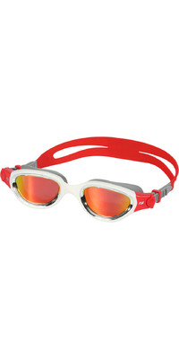 2024 Zone3 Venator-X Swim Goggles SA21GOGVE101 - Silver / White / Red - Polarized Revo Red lens