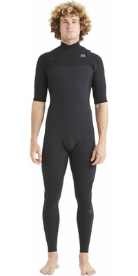 2024 Billabong Mens Revolution 2mm Chest Zip Short Sleeve Wetsuit ABYW300108 - Black