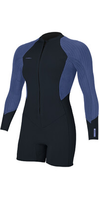 2024 O'Neill Womens Hyperfreak 2/1.5mm Long Sleeve Front Zip Springsuit 5562 - Carbon / Lilly