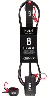 2024 Ocean and Earth 8FT Big Wave Pin Release One-XT Surf Leash OESLP80XT - Black