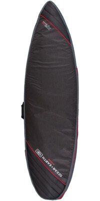 2024 Ocean and Earth Aircon Travel Shortboard Cover OESCSB02 - Black / Red