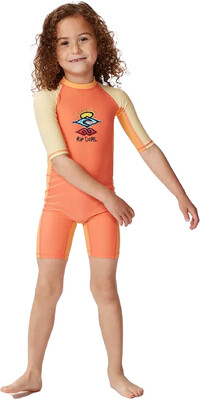 2024 Rip Curl Toddler Cosmic UPF Short Sleeve Swim Suit TNDTRV - Red Rock