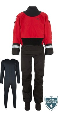 2024 Typhoon Multisport 4 2.0 Drysuit & Free Underfleece 100197 - Red / Black