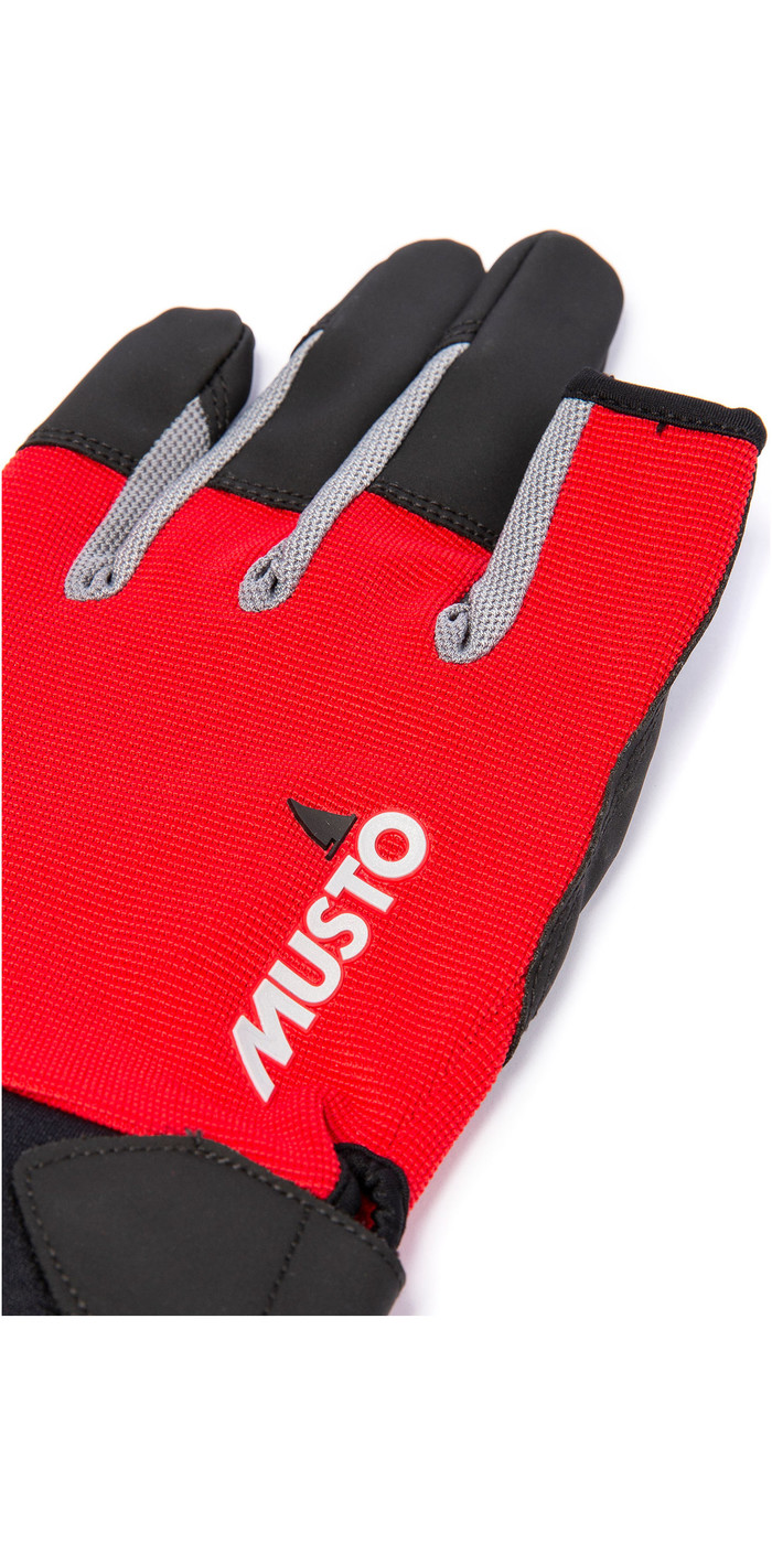 2021 Musto Essential Sailing Long Finger Gloves AUGL002 Red Sailing