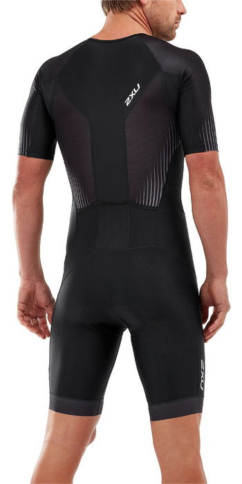 2020 2XU Mens Perform Full Zip Short Sleeve Trisuit MT5525D - Black ...