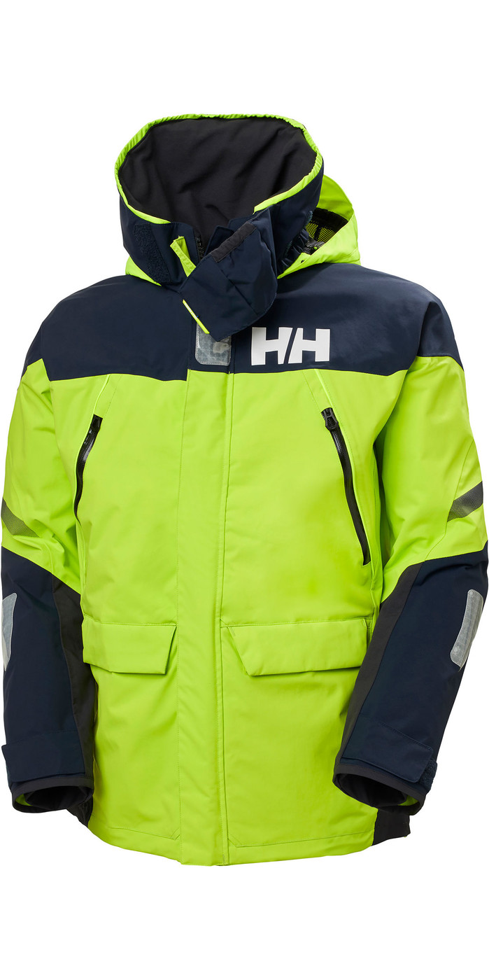 2021 Helly Hansen Mens Skagen Offshore Sailing Jacket 33907 Azid Lime Sailing Wetsuit Outlet