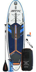 2021 STX Freeride 9'8 Inflatable Stand Up Paddle Board Package - Board, Bag, Paddle, Pump & Leash - Blue / Orange