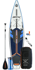 2021 STX Race 12'6 Inflatable Stand Up Paddle Board Package - Board, Bag, Paddle, Pump & Leash - Blue / Orange