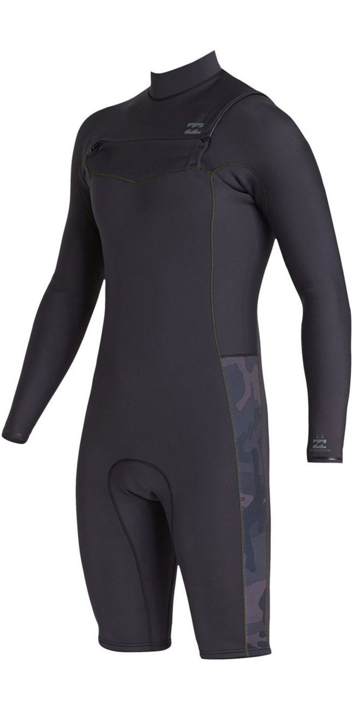 2020 Billabong Mens Revolution 2mm Long Sleeve Chest Zip Shorty Wetsuit