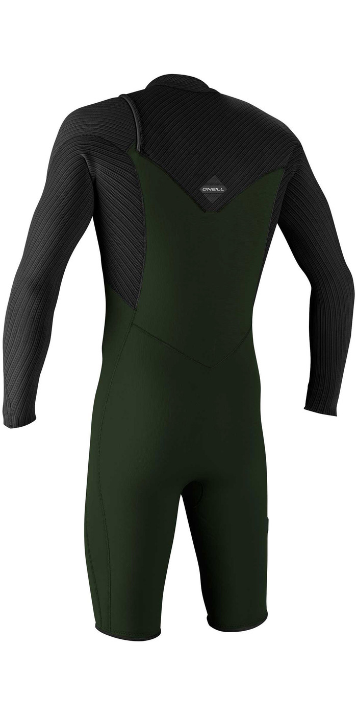 2021 O'Neill Mens Hyperfreak 2mm Chest Zip GBS Long Sleeve Shorty