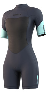 2021 Mystic Womens Brand 3/2mm Back Zip Shorty Wetsuit 210323 - Night Blue
