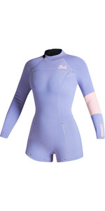 2022 Mystic Womens Lunar 2/2mm Back Zip Long Sleeve Shorty Wetsuit 35000220090 - Pastel Lilac