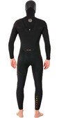 2021 Rip Curl Mens Flashbomb Heatseeker 5/4mm Hooded Zip Free Wetsuit WST5WF - Black