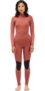 2022 Billabong Womens Synergy 4/3mm Back Zip Wetsuit C44G52 - Red Clay