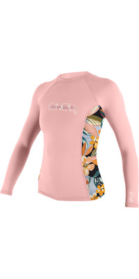 2023 O'Neill Girls Premium Skins Long Sleeve Rash Vest 4176 - Peony / Demi Floral