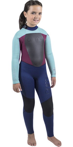 2018 Animal Junior Girls Lava 5/4/3mm GBS Back Zip Wetsuit Dark Navy AW8WN800